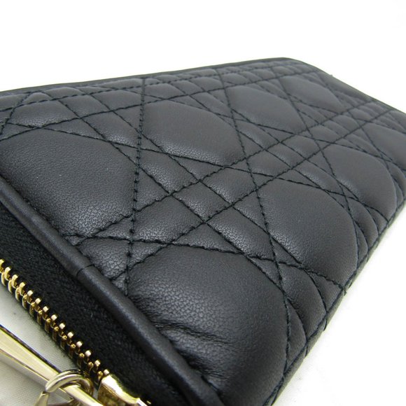 CHRISTIAN DIOR Lambskin Long Wallet Black - Picture 6 of 13